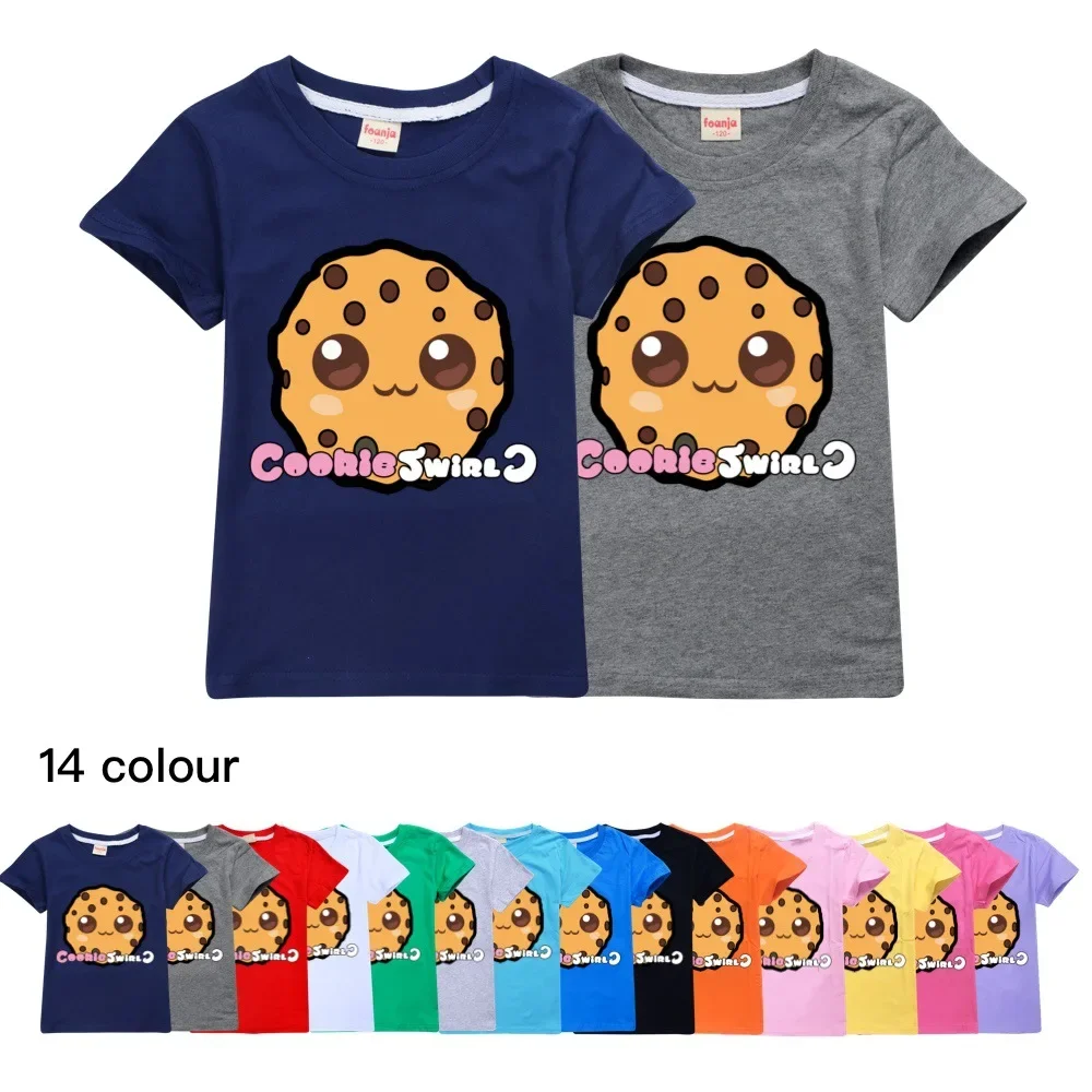 

COOKIE SWIRL C Girl Clothes Fashion Kids Wear Cotton Summer Casual Tops Boys Short-sleeved T-shirts Toddler Shirts Baby Boy Tops