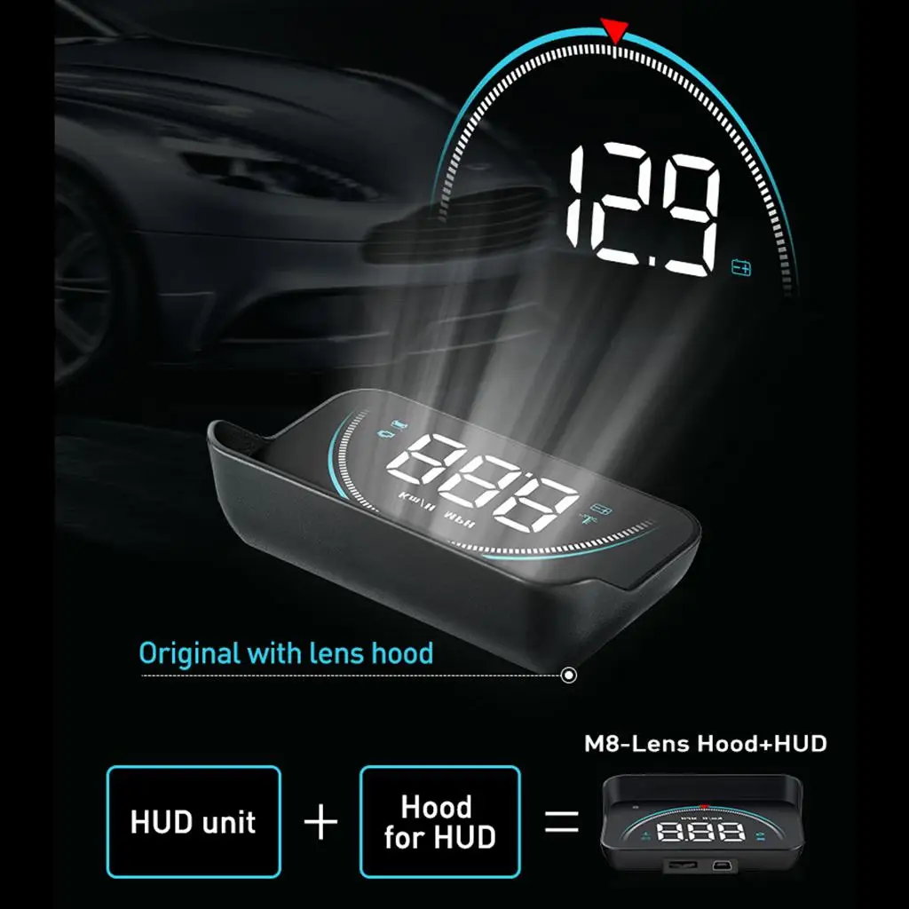 

Car Hud Display with LCD Speedometer OBD2 Water Temperature Fault Code Alarm Light Sensor for Automotive Dashboard