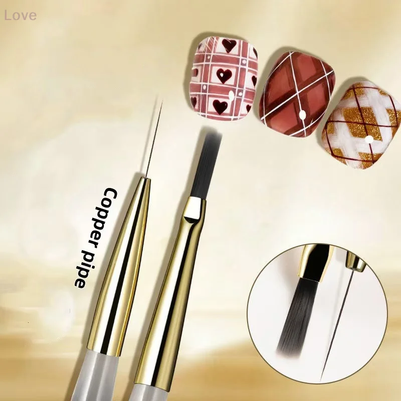 [L & P] 1 قطعة فرشاة فنية للأظافر متعددة الوظائف شريط بطانة فرش النمذجة تموج الماء لتقوم بها بنفسك تصميم أداة شعيرات صلبة