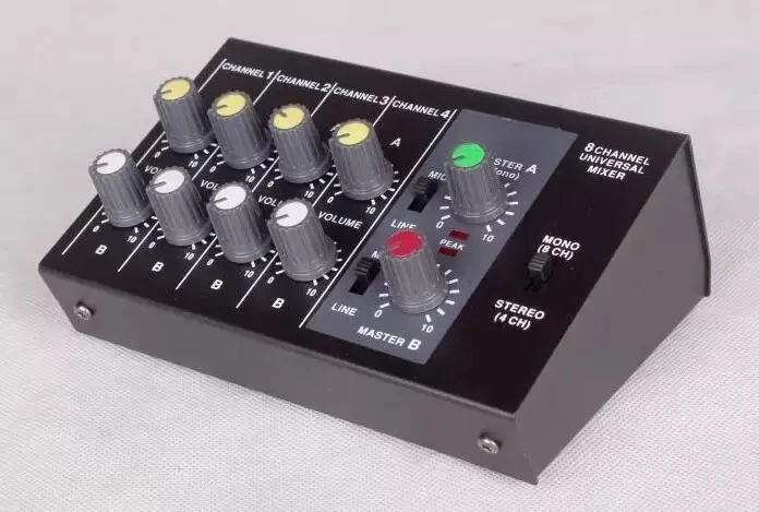 8-Way, microphone mixer instrument multiplex, 8-way expander reverb hub