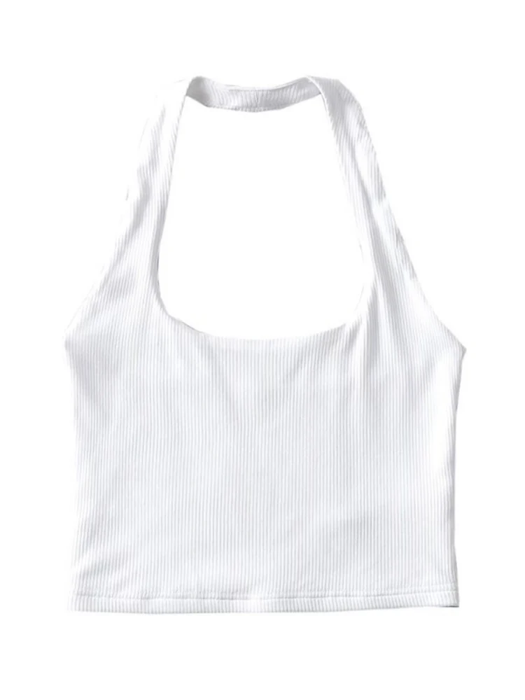 Sexy Frauen Crop Top Sommer Doppel halfter Tops ärmellose Tanks