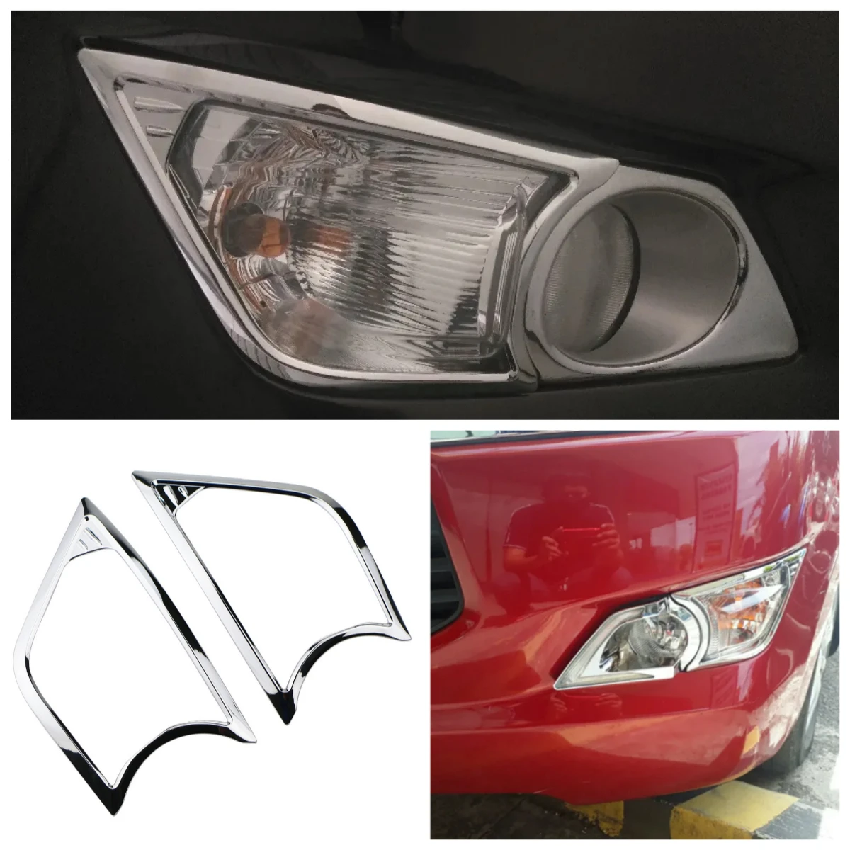 2 قطعة سيارة الجبهة ضوء الضباب غطاء إطاري غطاء الكسوة لاصقة تزيين لتويوتا إنوفا 2016-2022 ABS كروم اكسسوارات