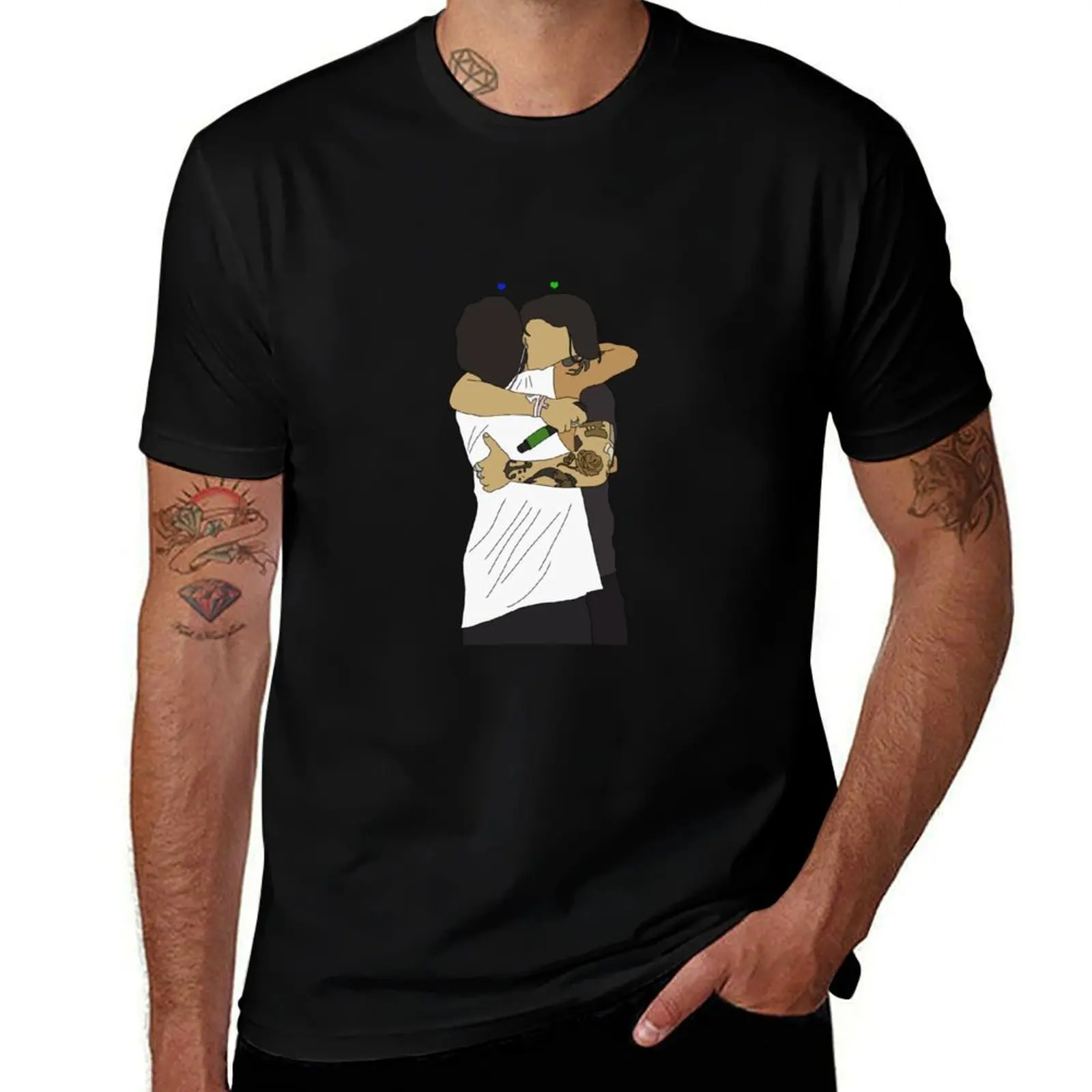 

Larry Hug T-Shirt topping Man t-shirt oversized luxury clothes men