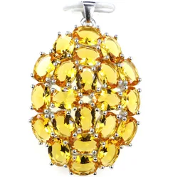 41x26mm Charming 6.7g Flowers Shape Multi Color Violet Tanzanite Aquamarine Tourmaline Real 925 Solid Sterling Silver Pendant