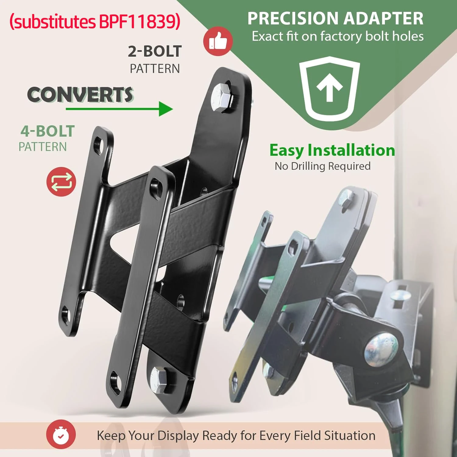 BPF11839 Display Module Mounting Bracket Universal For John Deere G5, GEN 4/ 5, G5Plus, 4640, 4240, 4200 Displays Screen Monitor