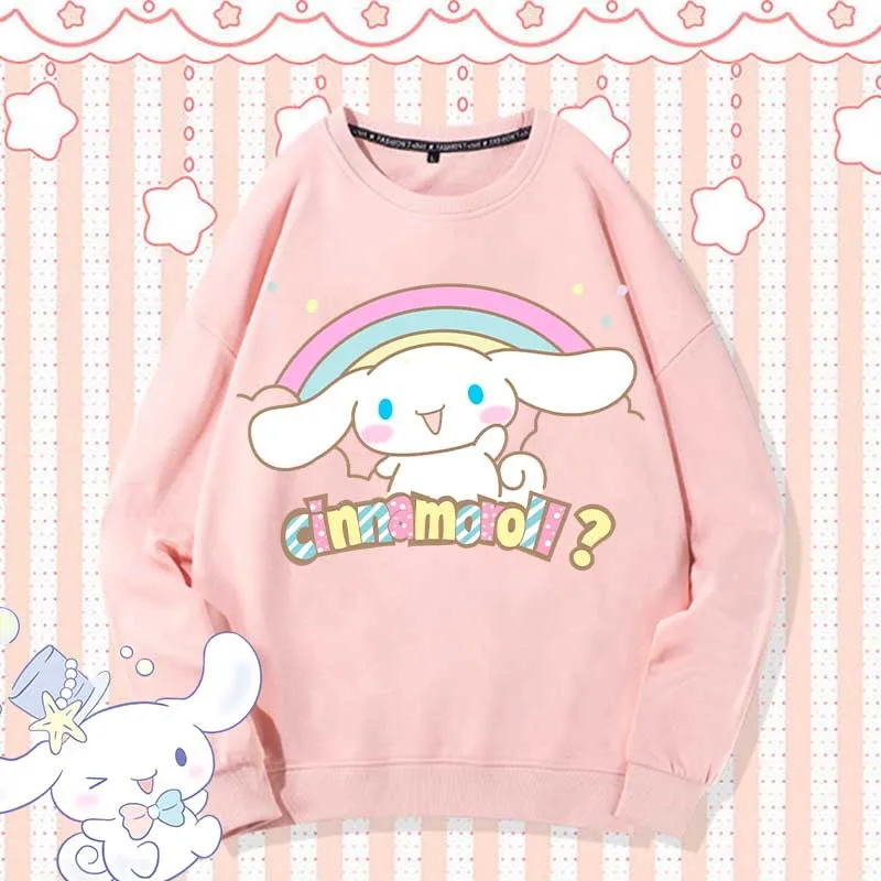 Sanrio Yugui Dog Co-name Crewneck Hoodie Women's Trend Ins Loose Girls' Coat Autumn Children's Clothing Trend