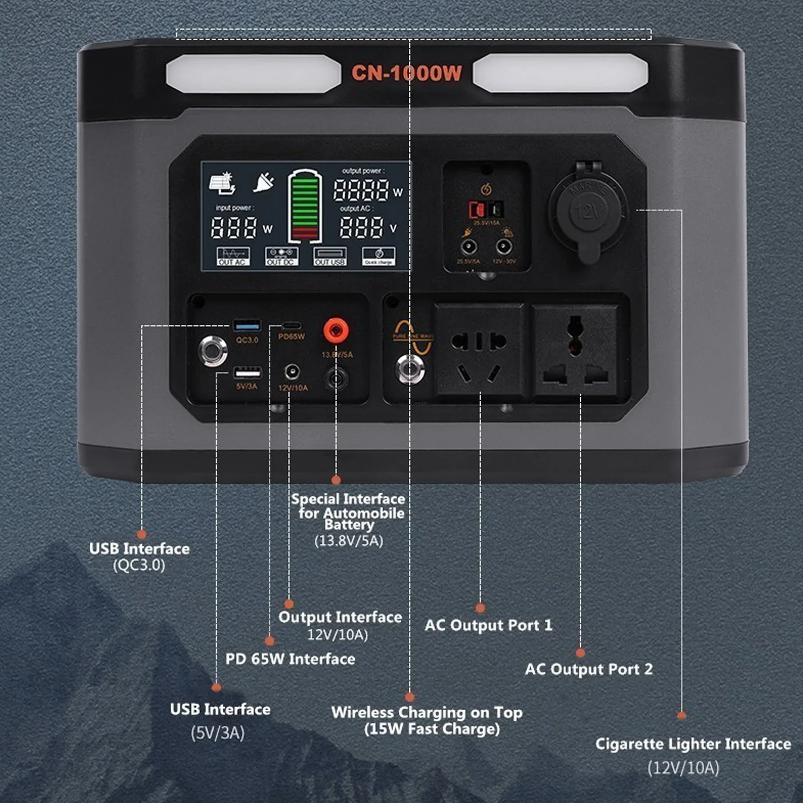 Outdoor grote capaciteit energieopslag mobiele voeding, RV Camping draagbare 220V 110V krachtige noodstroomvoorziening