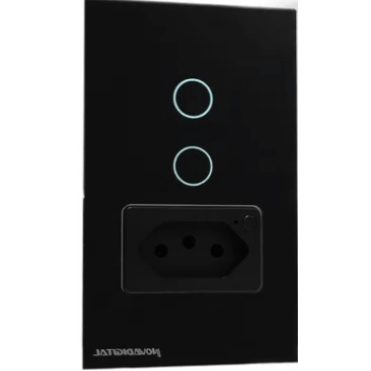 Switch With Smart Socket 2 Buttons Touch Zigbee 4X2 Black Novadigital ZIT-WK-02 -B / ZIT-ZB-02-B2