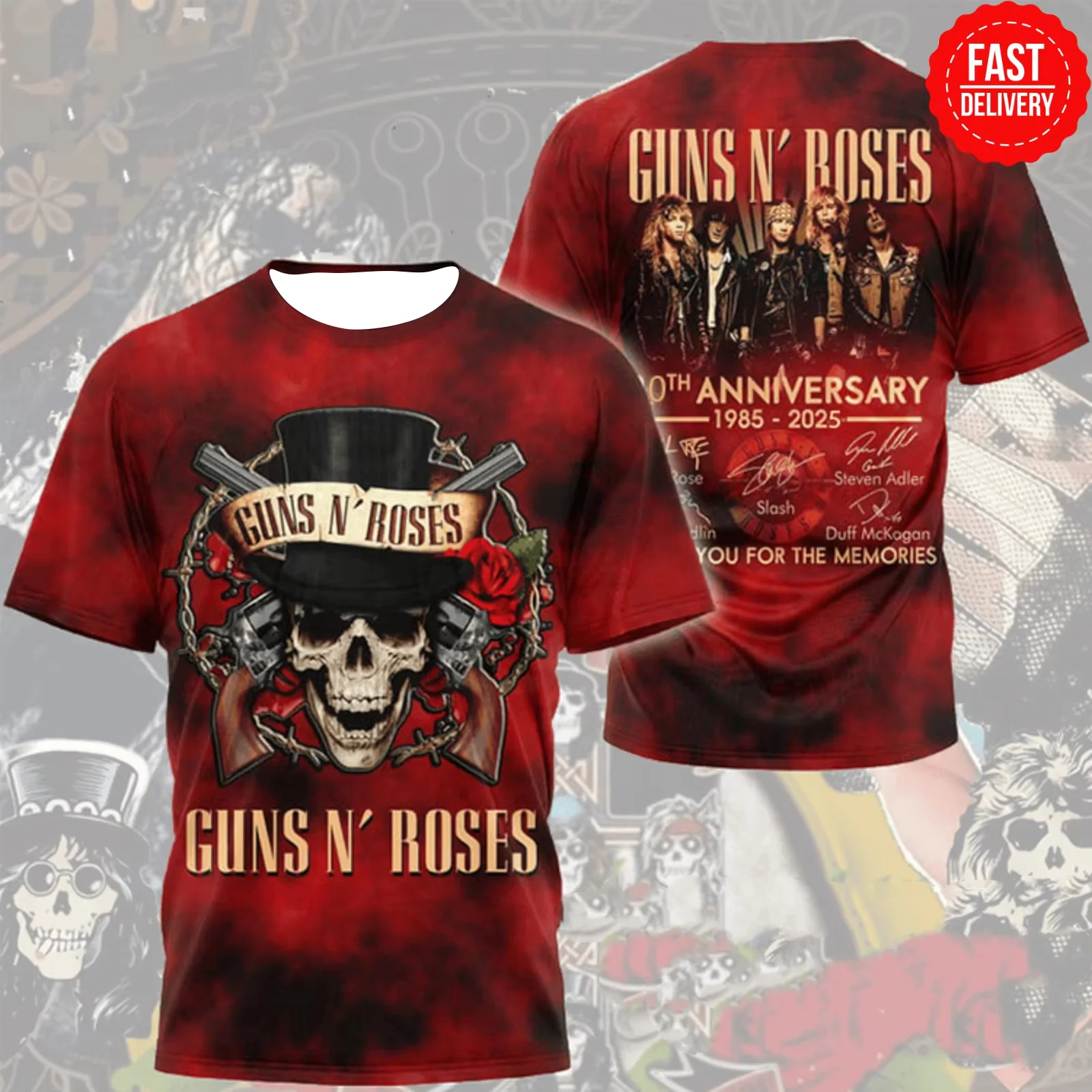 Guns N’ Rose 2025 Tour 3D Shirt – Epic Rock Tee for Music Collectors USA
