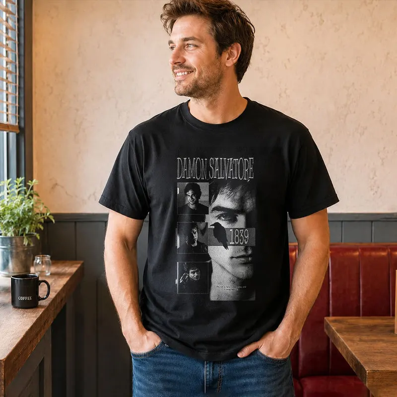 The Vampire Diaries Graphic T-Shirt, 0811 Retro Horror Series Print Tee