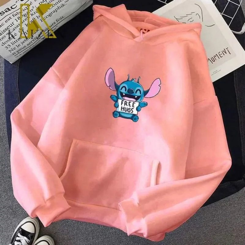 Disney-Sweat à capuche unisexe à motif de point, vêtements de couple, haut à la mode