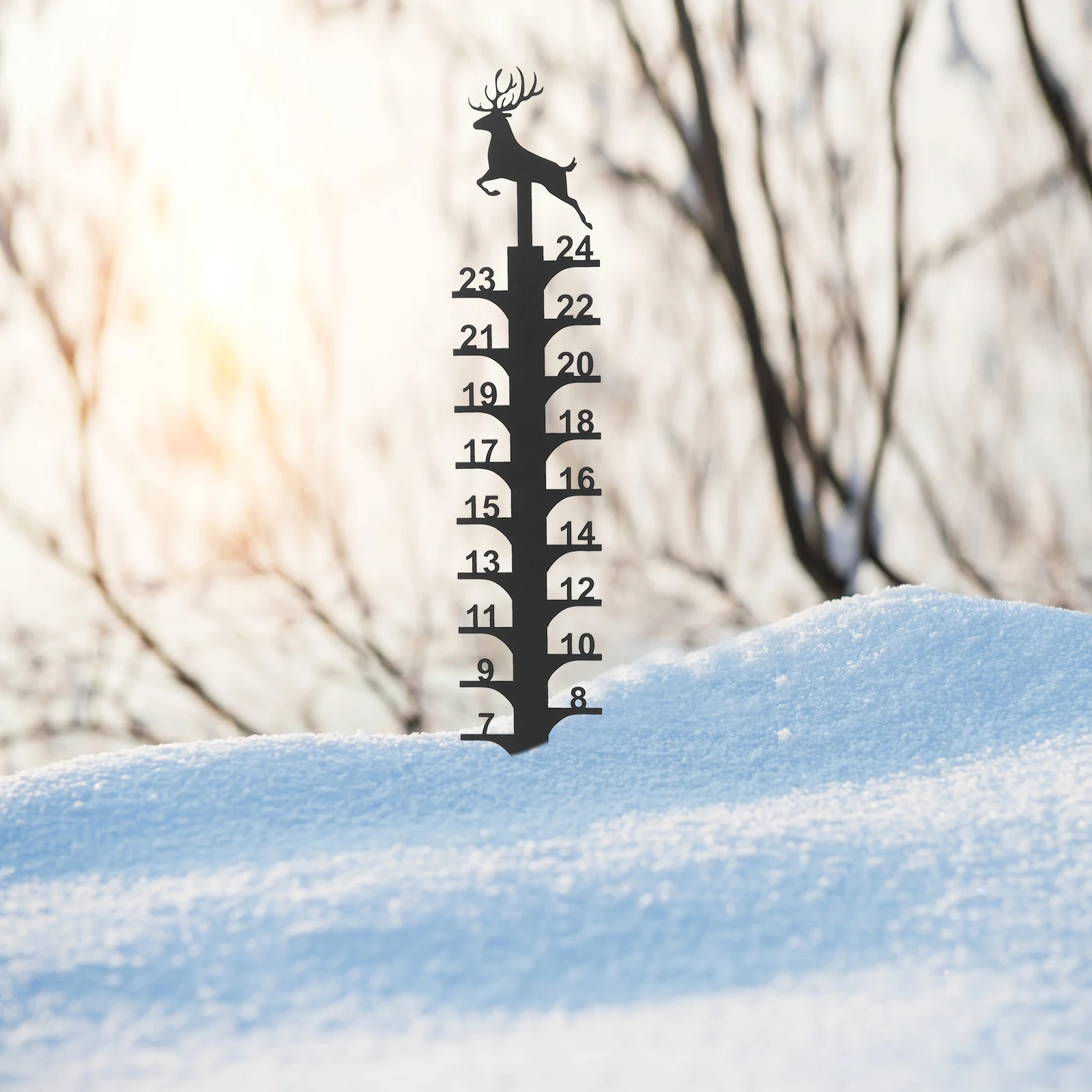 

Metal Snow for Outdoor Premium Iron Xmas Garden Stake Clear Numbers Black Color Christmas Supply