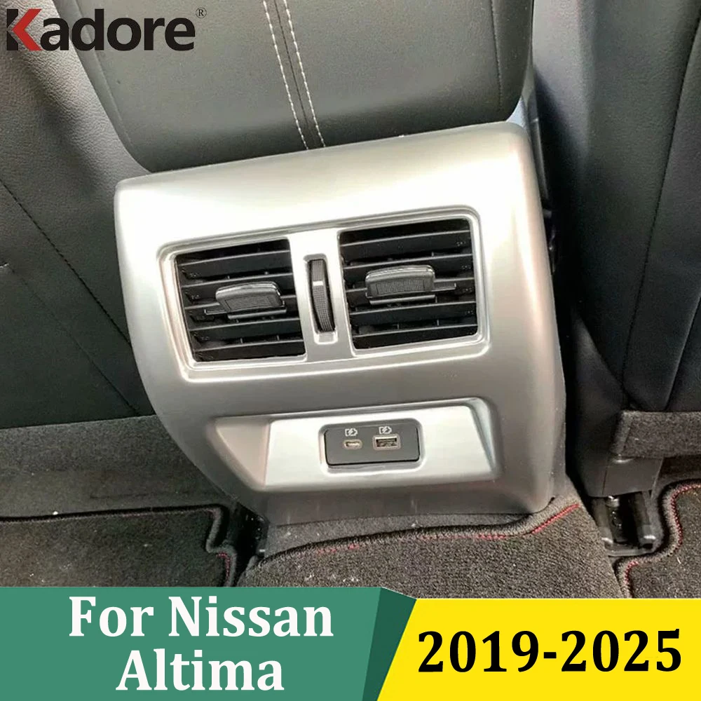 For Nissan Altima 2019-2024 2025 Armrest Rear Air Conditonnal Vent Cover Trim AC Outlet Panel Frame Interior Car Accessories