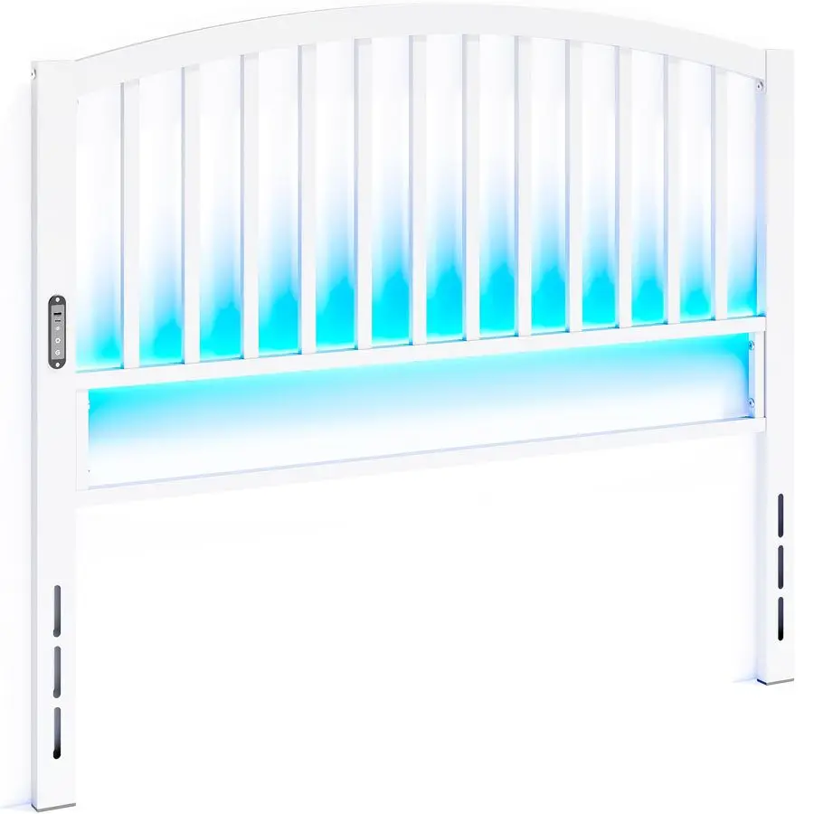 

Full Size Headboard Only, Modern Headboard for Full Size Bed with LED Light, USB amp Type C Port and Touch amp Remote Control, M