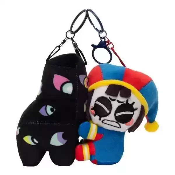 Amazing Digital Circus Little Black Abstract Magnetic Keychains Trendy Cartoon Keychain Couple Style Pomni Accessoey Toys Gifts