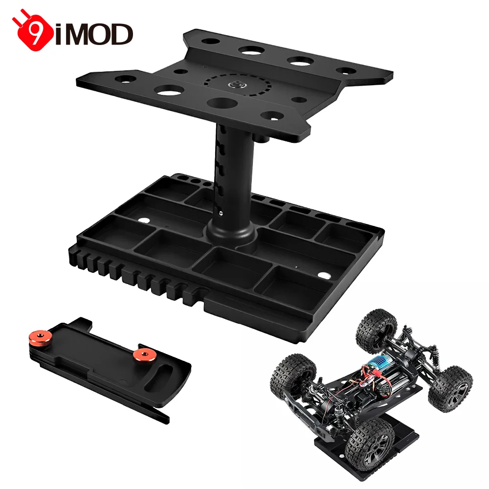 9IMOD RC Car Repair Stand Plastics Work Station Assembly Platform 360° Rotation with angle Ruler for For 1/16 1/18 1/20 RC Car