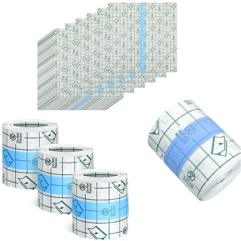 50Pcs/Set Self Adhesive Tape Wound Dressing Patch Transparent Wound Dressing Tape Waterproof Patch PU Plaster Patch for Bathing