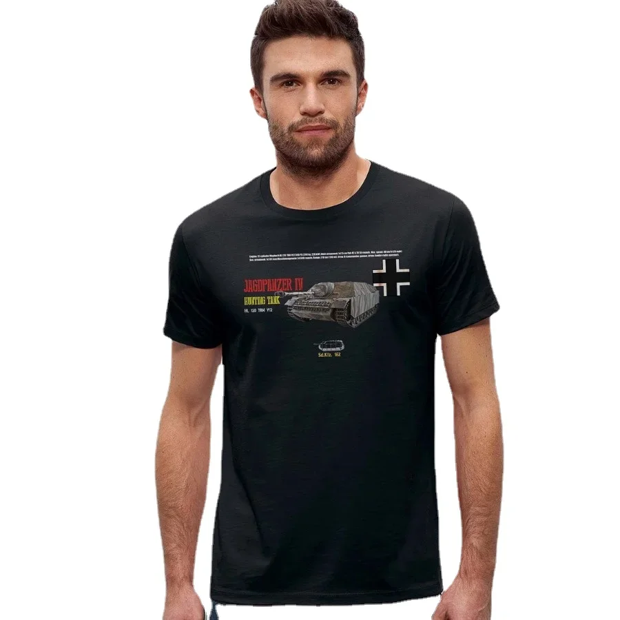 WWII Bundeswehr Armored Troops German Jagdpanzer IV Hunting Tank T-Shirt. Summer Cotton Short Sleeve O-Neck Mens T Shirt New