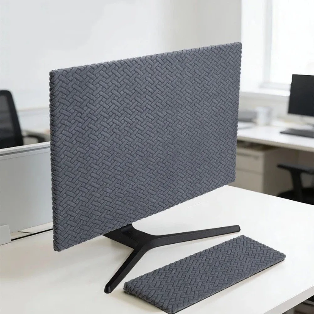 27-30inches Dustproof Cover Elastic Full Coverage Computer Dust Cover Thickened Keyboard Cover Screen Monitor Case