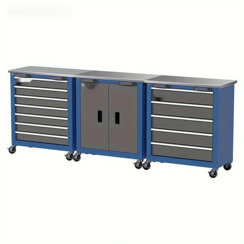 Combination Tool Cabinet,3 Different Types of Tool Cabinets with Connecting Buckle:5-Drawer/7-Drawer/Double-Door Tool Cabinet