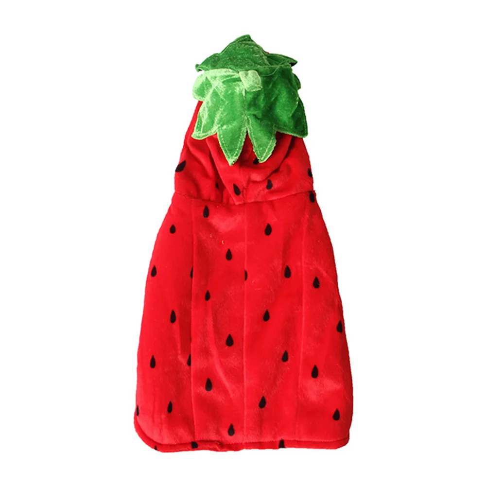 

1pc Strawberry Costume Lovely Dog Hoodie Halloween Puppy Outfit For Small Dogs Chihuahuas Pomeranians Poodles Pugs Supplies
