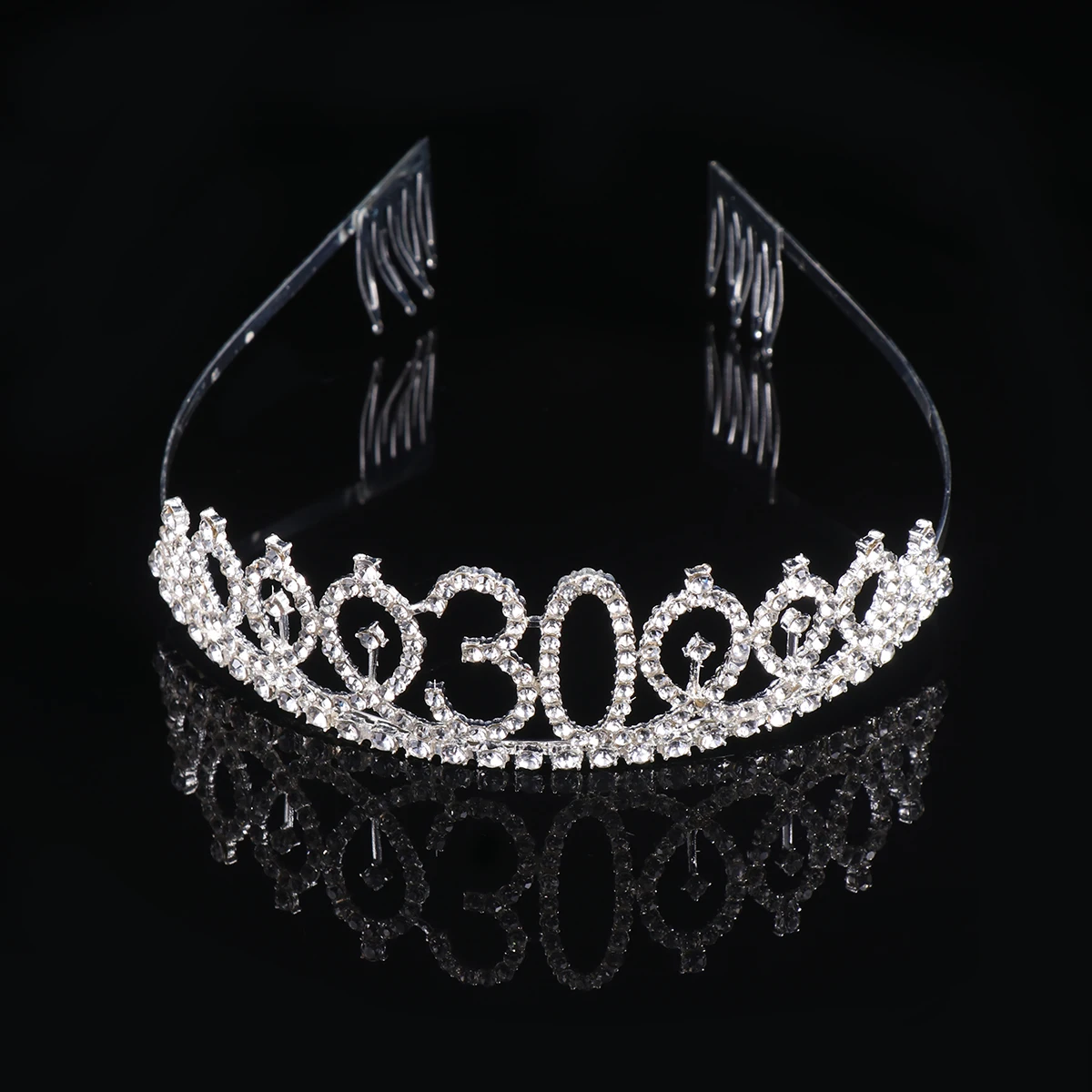 

Shining Rhinestone Alloy With Insertion Comb Decorative Hair For Birthday Party 1Pc