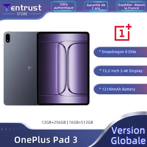 【원플러스】글로벌 버전 원플러스 패드 3 스냅드래곤 8 엘리트 13.2인치 144Hz 3.4K 화면 12140mAh 배터리 13MP 후면 카메라