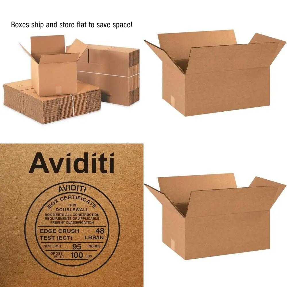 

Прочные картонные коробки с двойными стенками, 18x12x8 дюймов, упаковка 15 штук для доставки и переезда