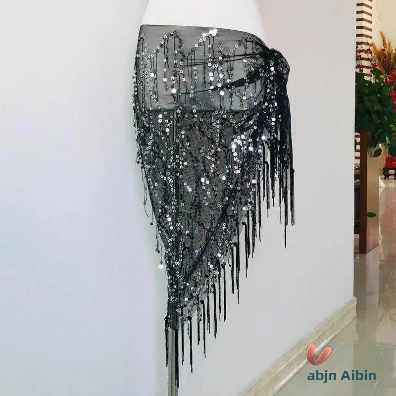 

New Street Dance Waist Chain Hip Towel Jazz Dance Accories Tassel Sequin Waist Belt Butt Curtain Waist Towel