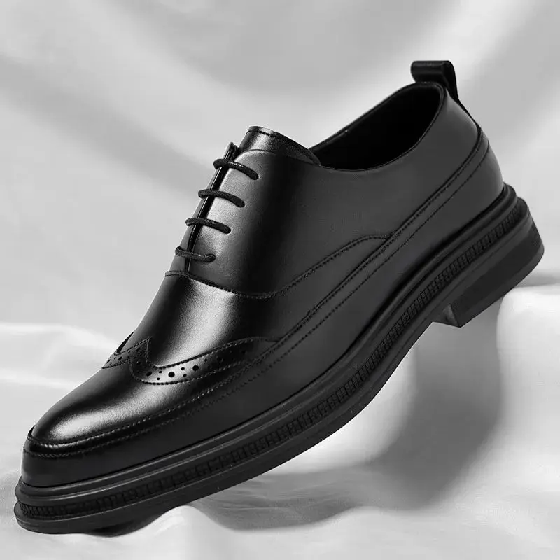 

Men's Business Formal Casual Leather Shoes Autumn Men's Outdoor Casual Thick-soled 6CM Fashionable Leather Shoes Size 37-44