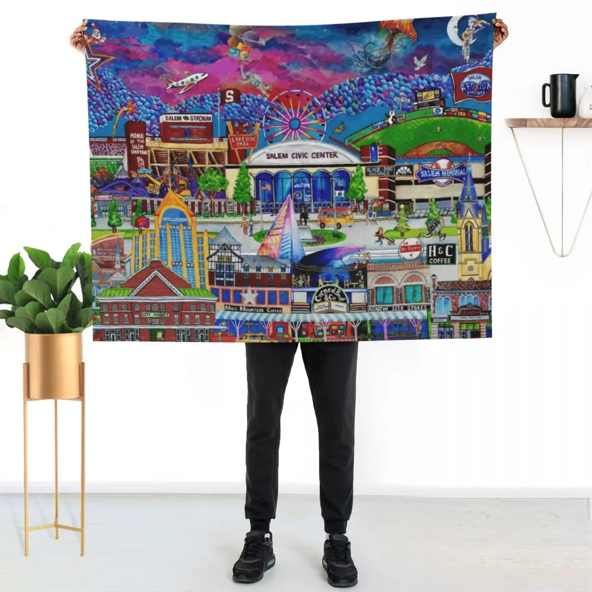 Brook Art Roanoke Virginia Digital Collage 2020 Throw Blanket Decoratives Soft Big Plaid for sofa Luxury Thicken Blankets