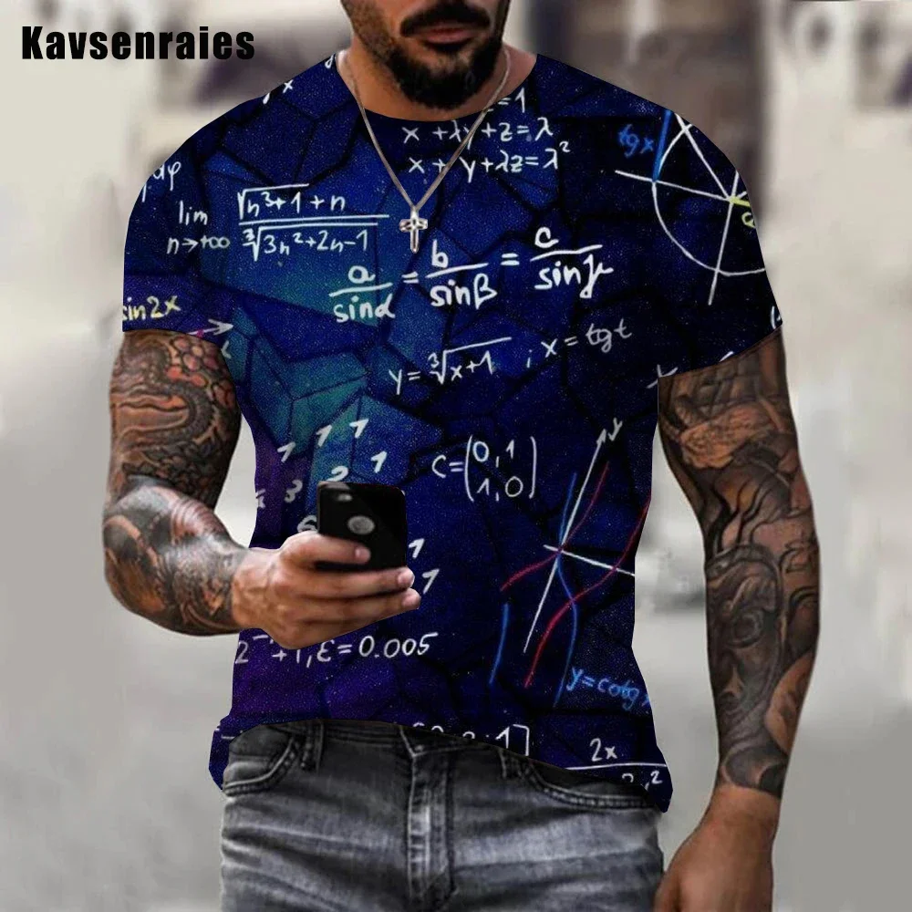 2024 Summer New 3D Printing New Fun Math T-shirt, Casual, Cool, Trendy, Fashionable, Plus Size Top, Comfortable and Cool