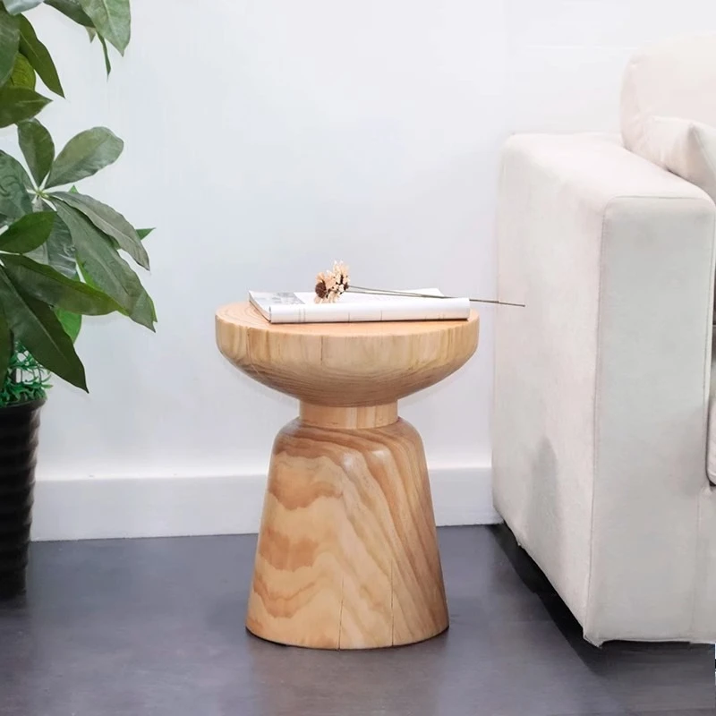 Nordic solid wood stakes wooden piers corner a few creative sofa edge a few simple bedroom bedside wooden stool small round coff