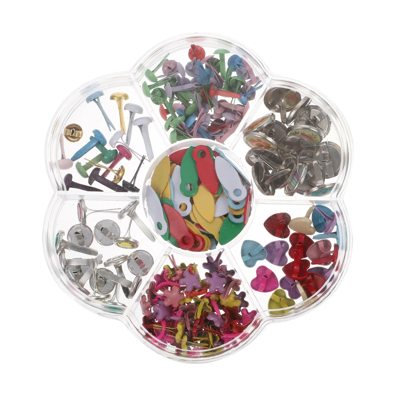 Box of 6-12Mm Colorful Metal Mushroom Nails Mixed Sizes Handmade Brads DIY Craft for Intelligence Development
