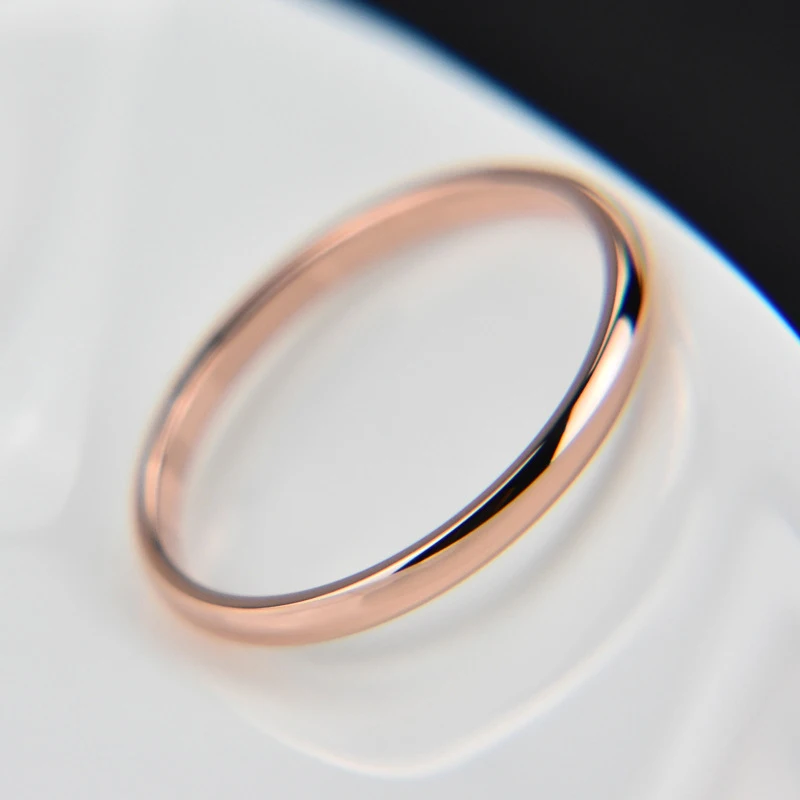 Size 4 5 6 7 8  9 10 1pcs/bag Lovers\' Titanium Steel Rose Gold Thin Ring Fashion Jewelry For Women Rose Gold Ring