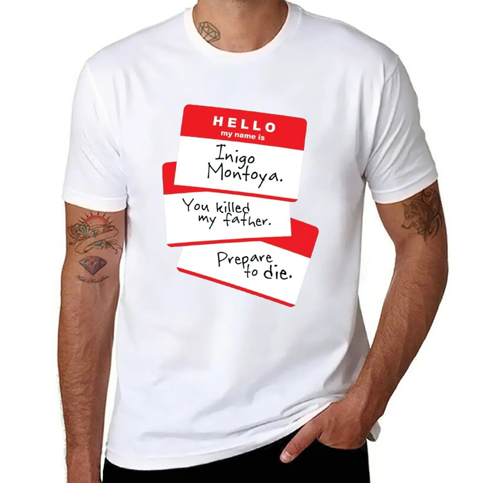 New hello my name is inigo montoya shirt T-Shirt summer clothes man clothes graphic t shirt plain black t shirts men