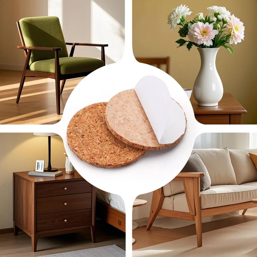 80 قطعة 1 بوصة منصات الأثاث الفلين المستديرة خزانة لاصقة مصدات الباب كوستر قدم المضادة للخدوش منصات الأثاث ل أرجل كرسي P #6