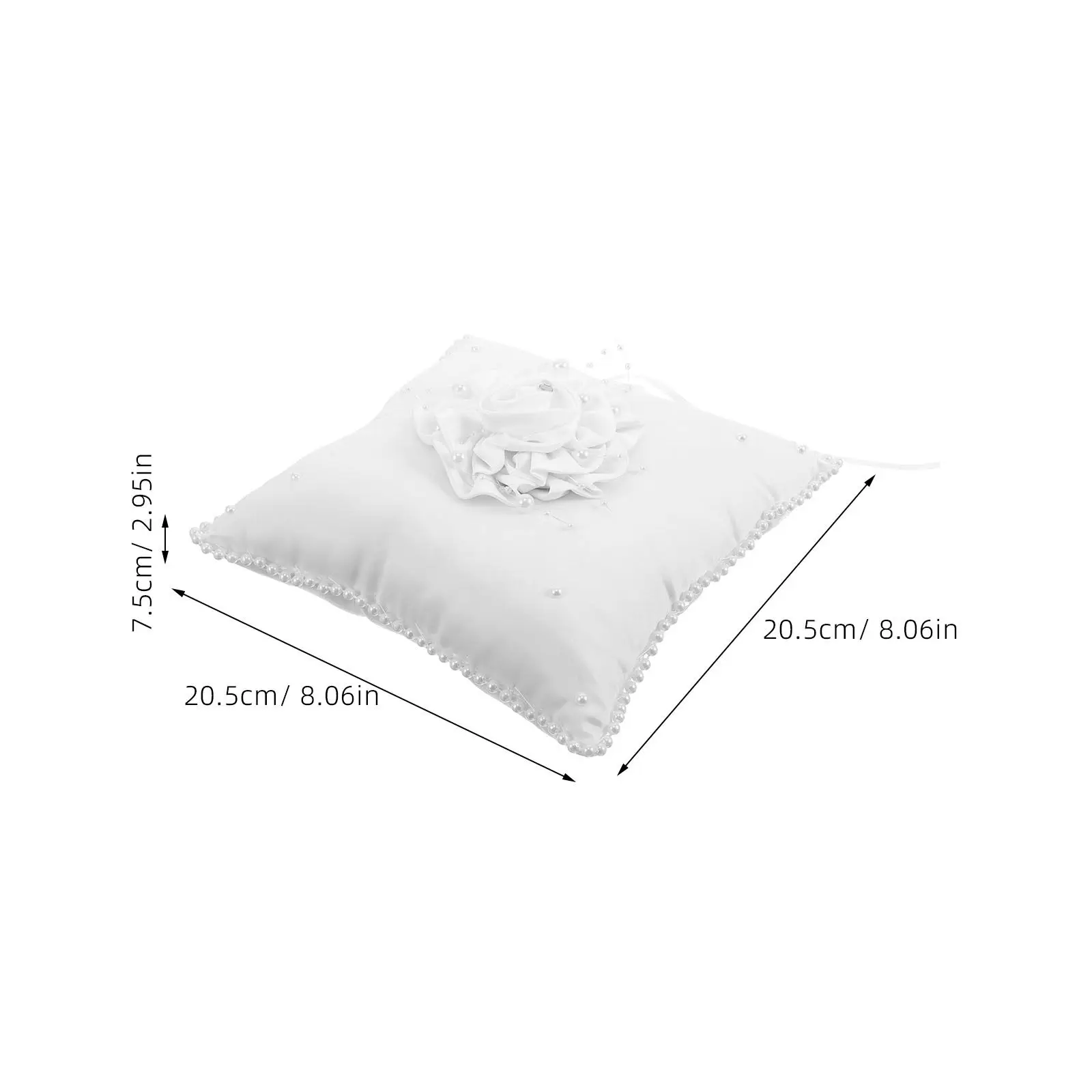 Wedding Ring Pillow Elegant White Square Soft Cushion Stable Beach Wedding Ceremony Ring Holder Bridal Rings Pillow
