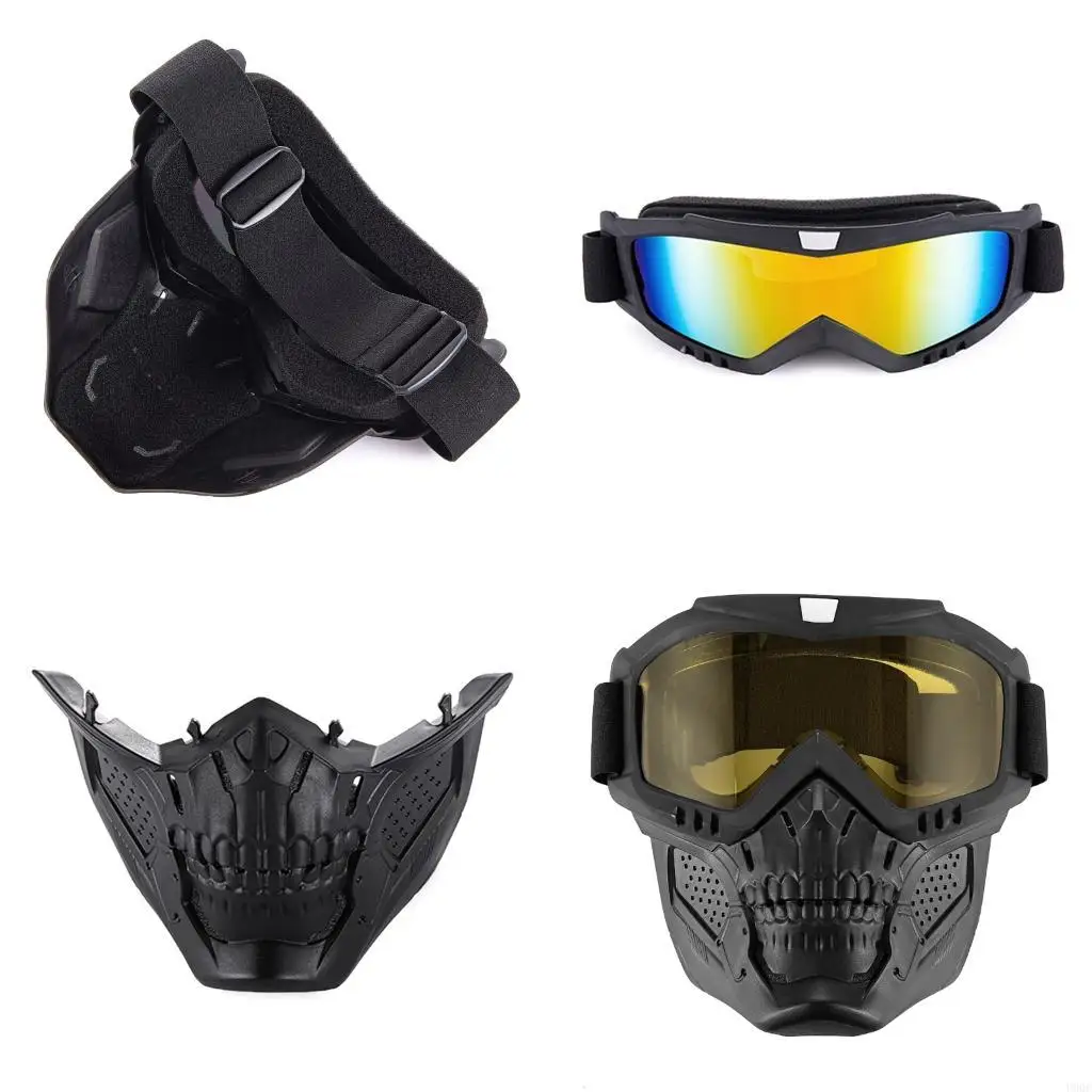 Motorcycle Helmets Face Mask Goggles Detachable Eyewear New