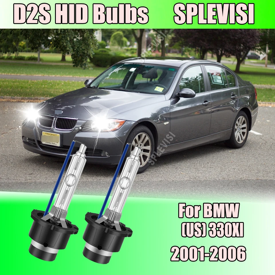 

2PCS 35W Xenon D2S HID Replacement Lamp Bulbs 6000K Car Headlamp 12V For BMW (US) 330XI 2001 2002 2003 2004 2005 2006