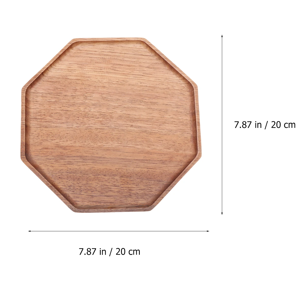 

Octagonal Wooden Pallet Tray Dishes Coaster Snack Plate Serving Bamboo Fruit Bread