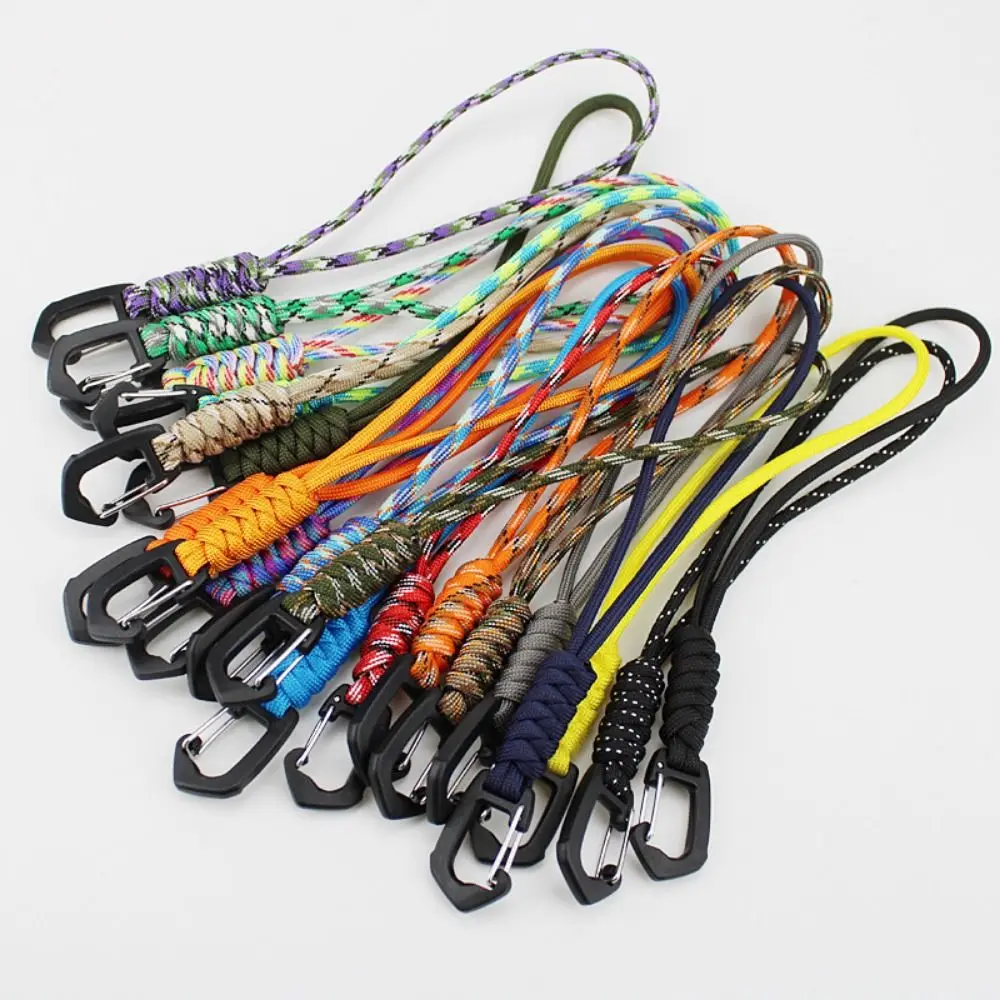 7-Core Umbrella Rope Hook Lanyard Braid Rope Key Ring Carabiners Keychain Multifunction Outdoor Camping Sports Accessories