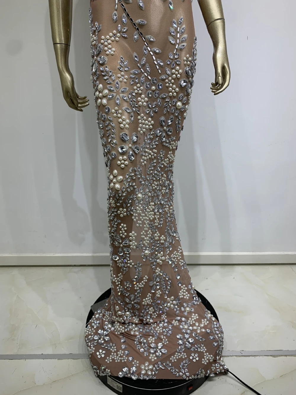 عرض فتاة زي فاخر حفلة الزي بريق كوكتيل فستان ماكسي المرأة الفاخرة الماس شبكة فستان حفلات مثير شبكة المشاهير مساء #6