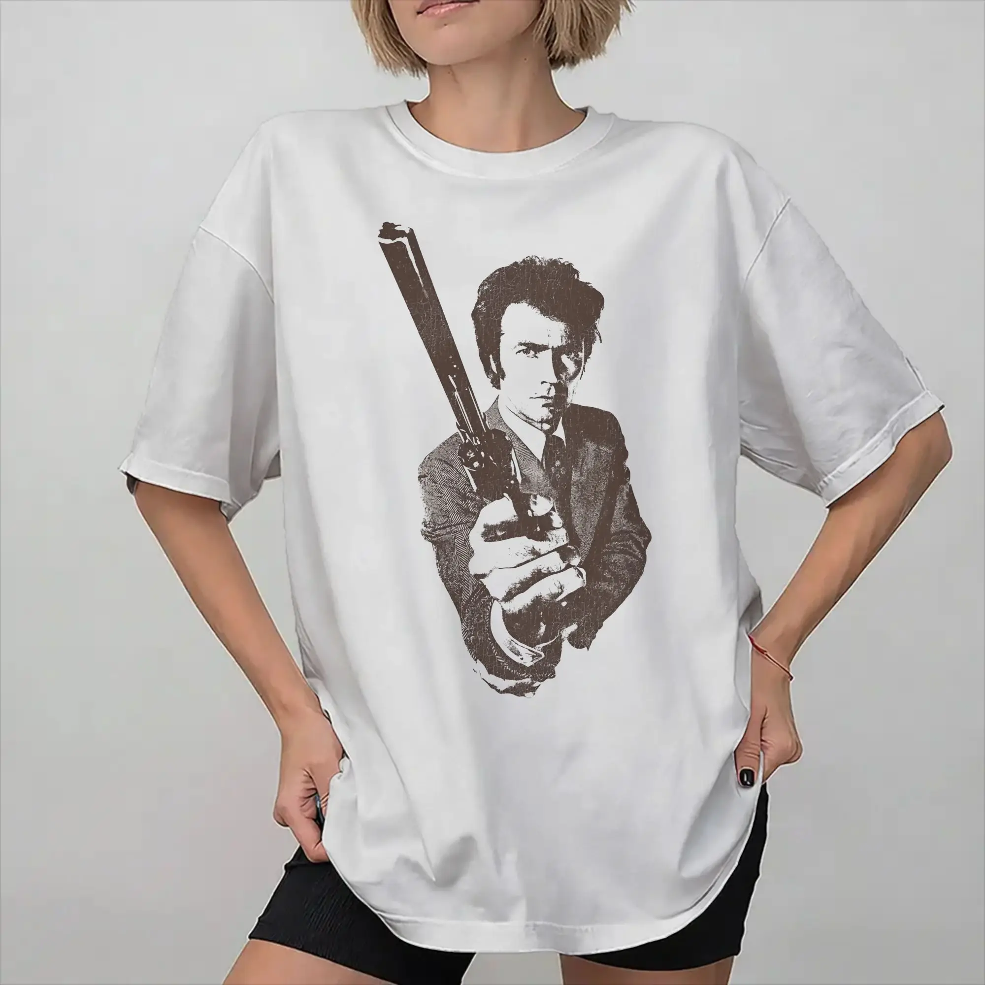 Men Women Printed Dirty Harry Clint Eastwood T Shirt Tee Pure Cotton  T-shirts Clothes