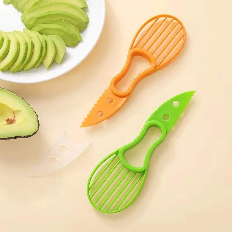 1/2pc 3in 1 Avocado Slicer Shea Corer Plastic Knife Fruit Peeler Cutter Pulp Separator for Kitchen Gadgets Fruit Vegetable Tools