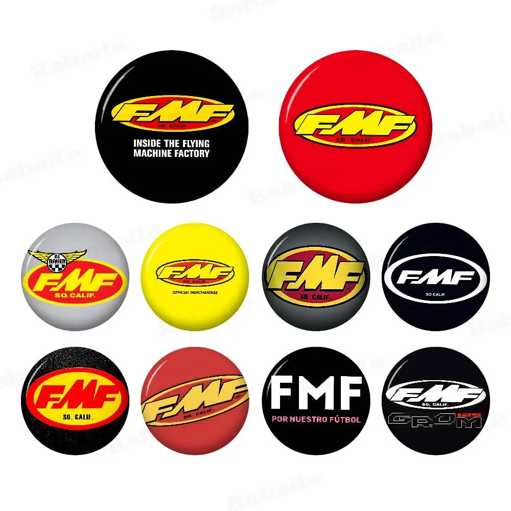 F-FMF Dynamic-Sporting Round Button Pins Slogan Creative Brooches Backpack Clothes Decoration Fashion Cartoon Jewelry Gifts