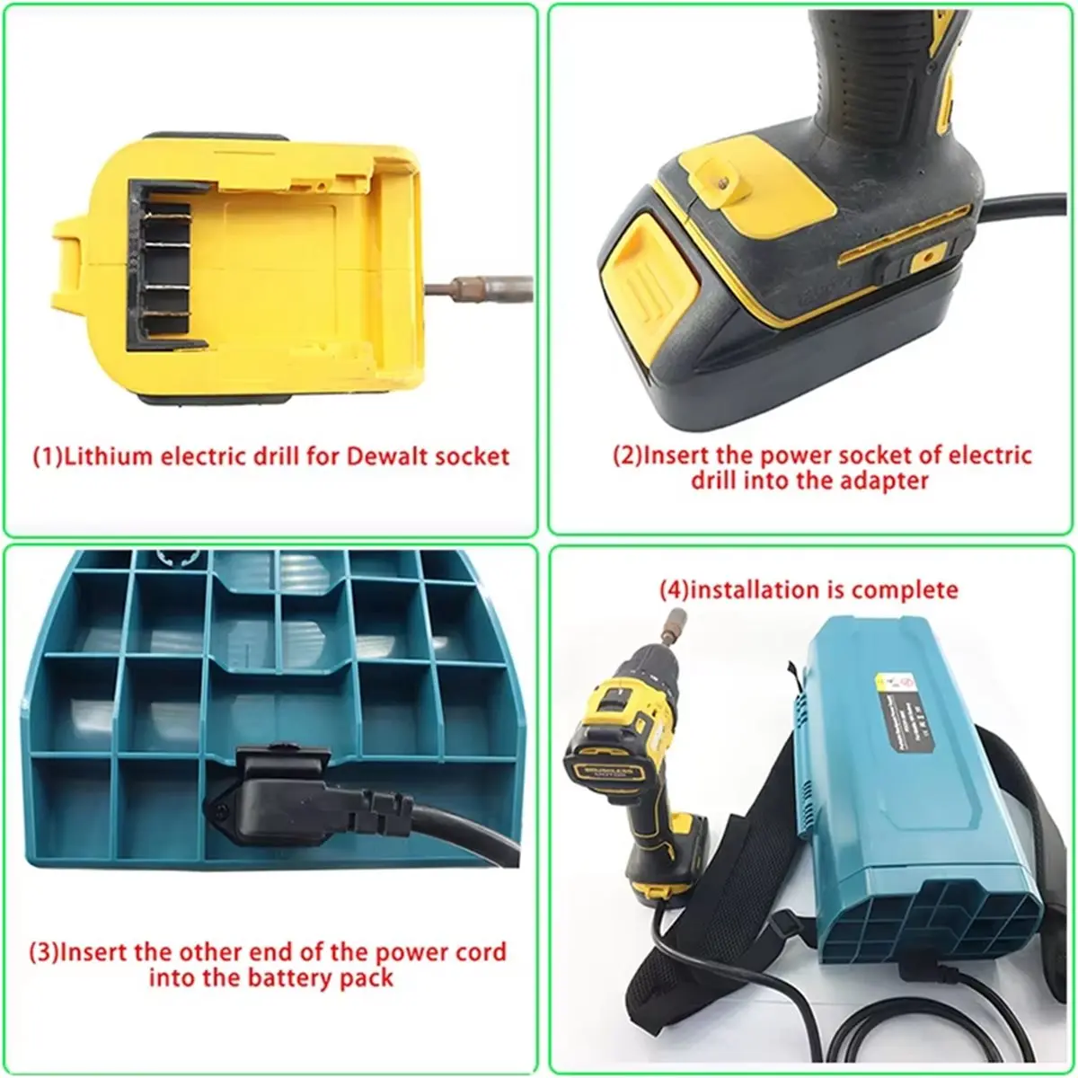 

Кабель-адаптер аккумулятора Разъем преобразователя для литий-ионного аккумулятора 18 В Подключение аккумулятора для электроинструмента