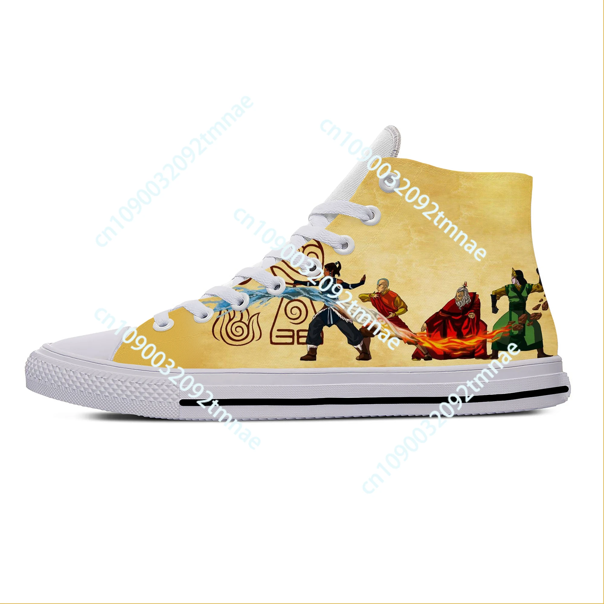 

Hot Anime Manga Cartoon Avatar The Last Airbender Casual Cloth Shoes High Top Lightweight Breathable Custom Men Women Sneakers