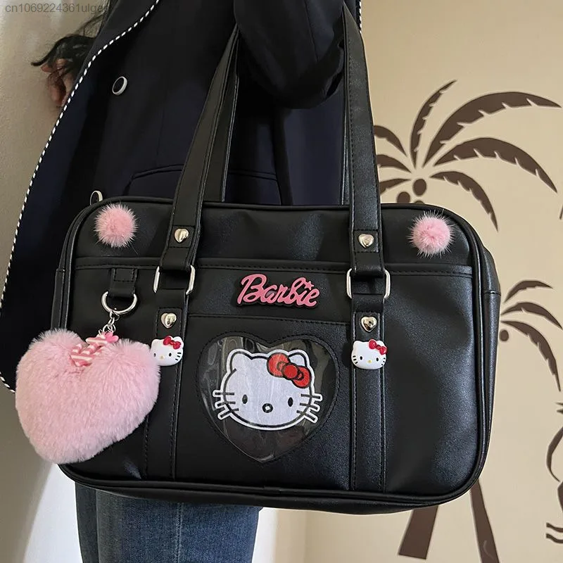 Sanrio Hello Kitty JK Loli bolso de hombro suave para chica Y2K bolso de viaje picante para chica bolso de moda informal versátil para estudiantes