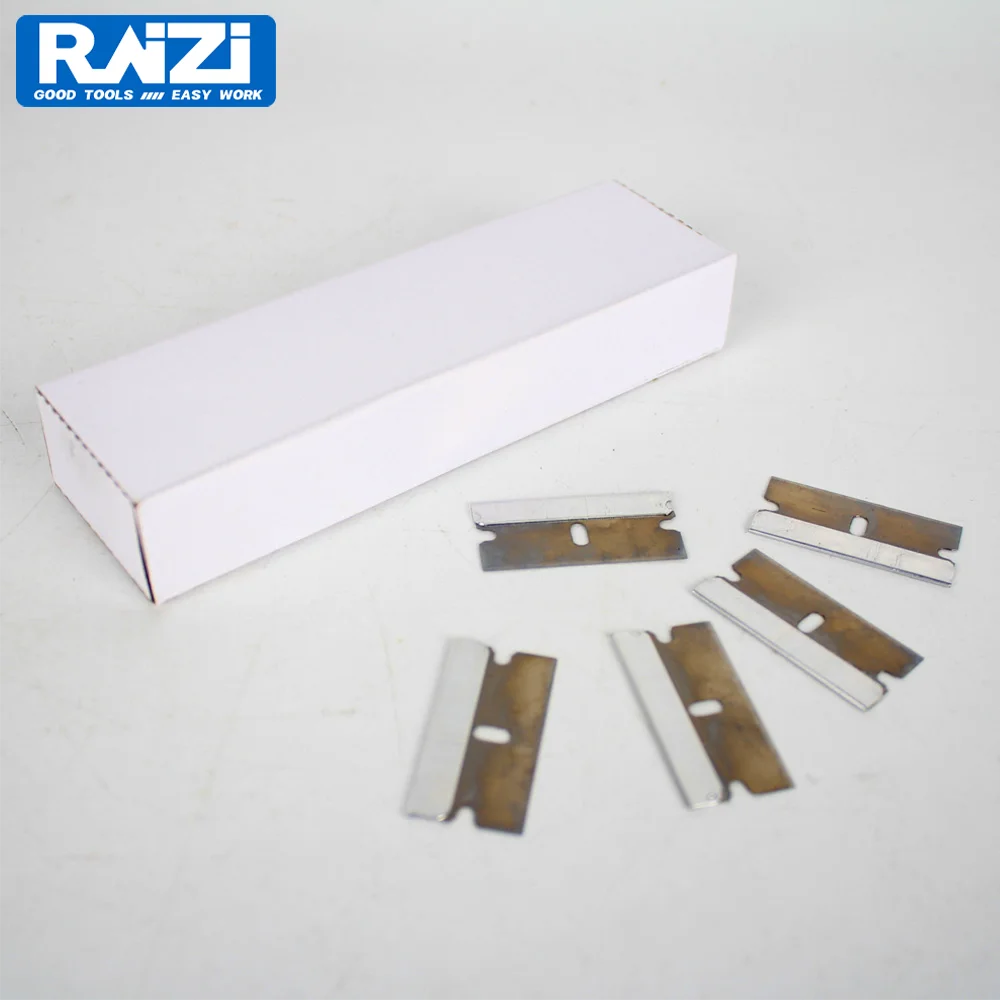 Raizi 100 pcs/lot Safety Carbon Steel Single Edge Razor Blades for Adhesives Old Film Glue Removal Clean Shovel